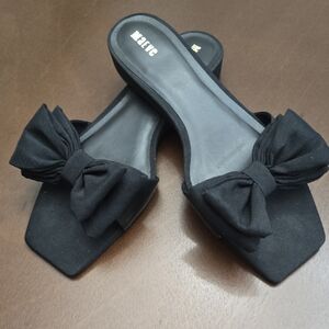 Maeve Black Bow Mules